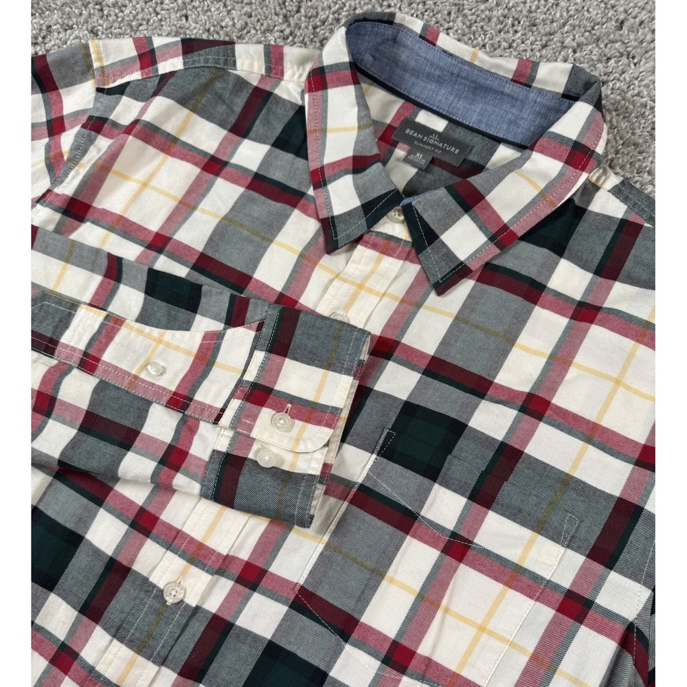 LL Bean Signature Slimmest Fit Mens Flannel Shirt Button Up Plaid Cabincore‎ XL